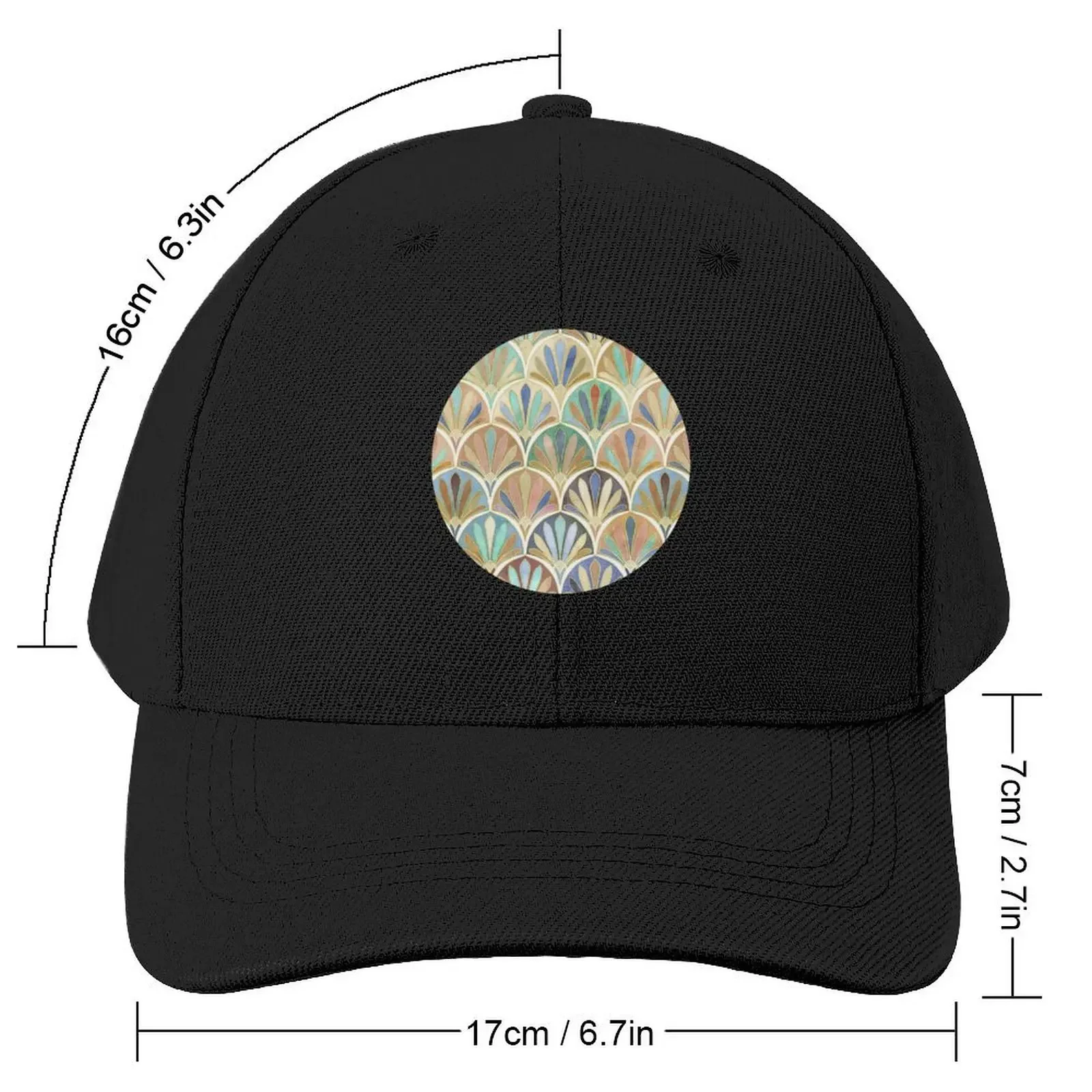 Autumn Neutrals Vintage Twenties Art Deco Pattern Baseball Cap Beach Bag Wild Ball Hat hard hat Big Size Hat Women's 2025 Men's