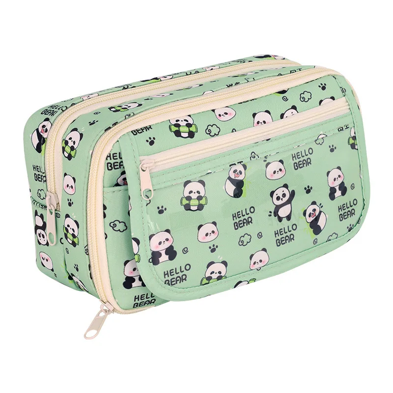 panda-verde-lapis-saco-de-papelaria-presente-caneta-caso-titular-caixa-material-escolar-regua-bolsa-tecido-ins-bege-organizador-borracha-armazenamento