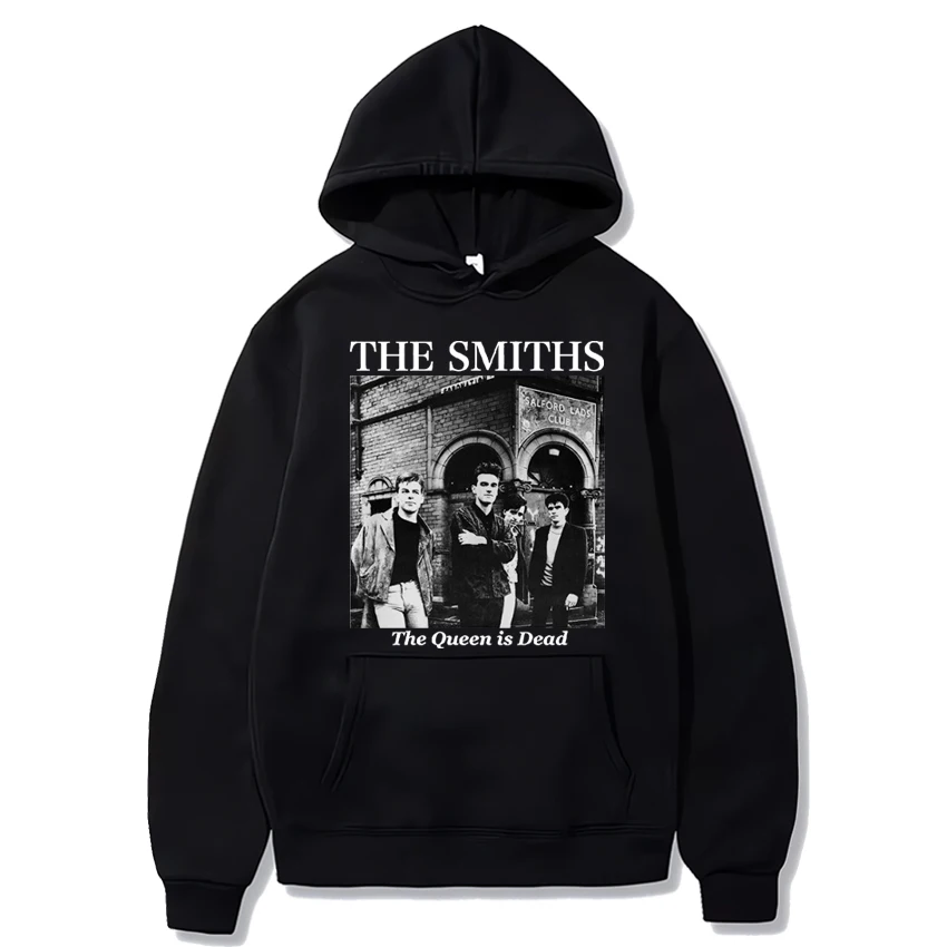 

The Smiths The Queen Graphics print Hoodie Man women ' s Casual Loose sweatshirts Unisex Fleece Fashion Long sleeve pullovert