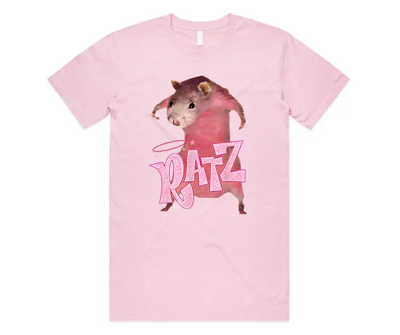 Ratz T-Shirt Tee Top Funny Pink Rat Meme Internet Humour Unisex Short Sleeve Summer Daily Top Women's Clothing