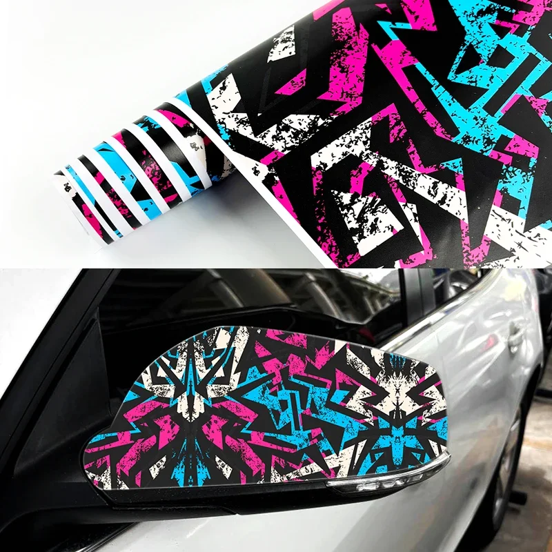 Car Graffiti Painting Films for Auto Body Hood Rearview Mirror Motorcycle Bike Graffiti Sticker Decor Waterproof Vinyl Wrapping