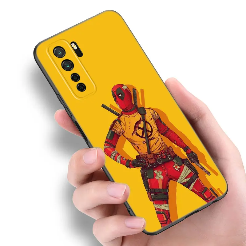 Super Hero Deadpool Black Silicone Phone Case For Huawei Nova 11 12 Ultra 9 10 SE Pro 11E 11i 12i Y70 + Y60 Y61 Y71 Y72 Y90 Y91 image 2