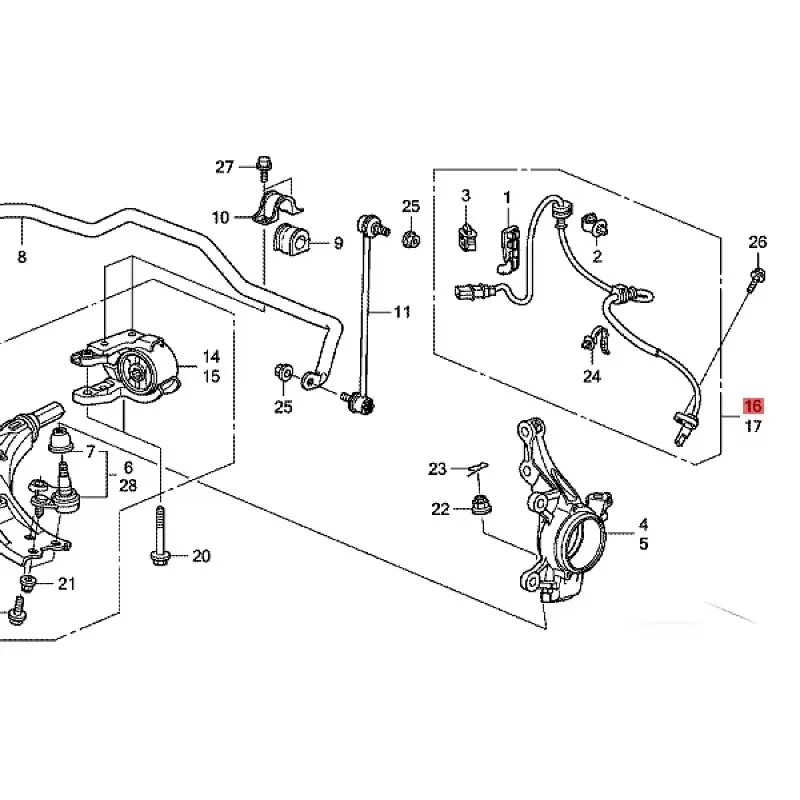 مناسبة لـ 2004 Ho nd aF it Si di CR V ABS مستشعر العجلات الأمامية ومستشعر #2