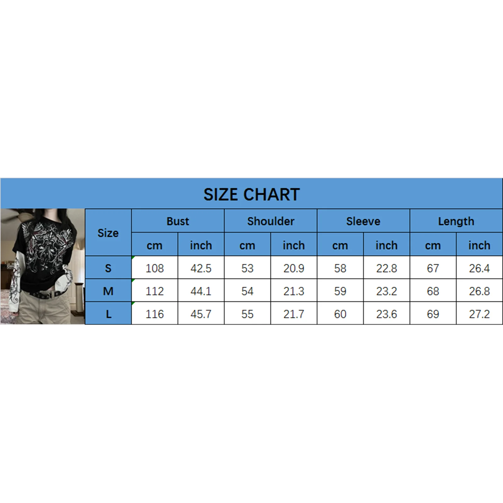 Mall Goth Y2K Aesthetics Grunge Tees Retro Heart Sword Print T Shirt Women Long Sleeve Slim Fit Sweats Tops 90s Vintage Clothes