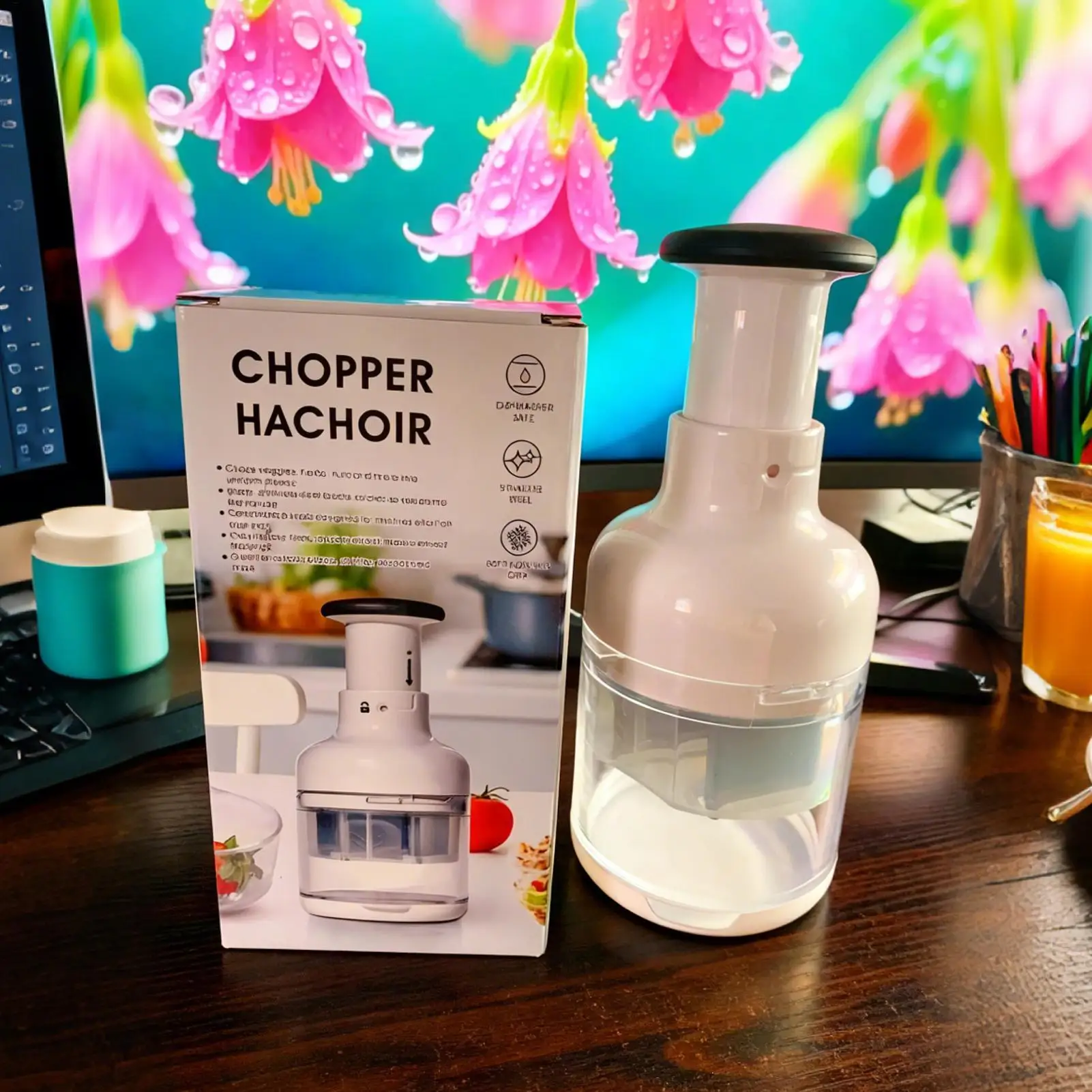 

Kitchen Vegetable Chopper Hand-Press Non-Slip Handle Kitchen Veggie Chopping Cutting Tool For Cabbage Carrots Cucumber Zucchini