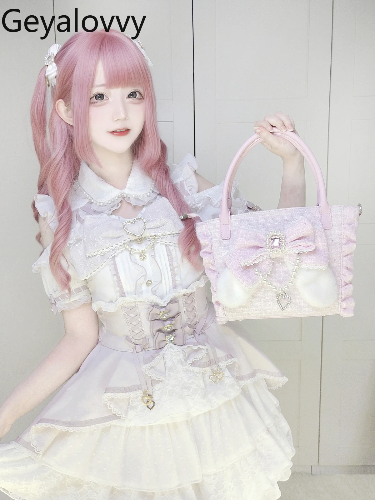 Elegant Bags Mass-Produced Japanese Style Casual Handbags for Women Lace Small Handbag Sweet and Cute Crossbody Bag