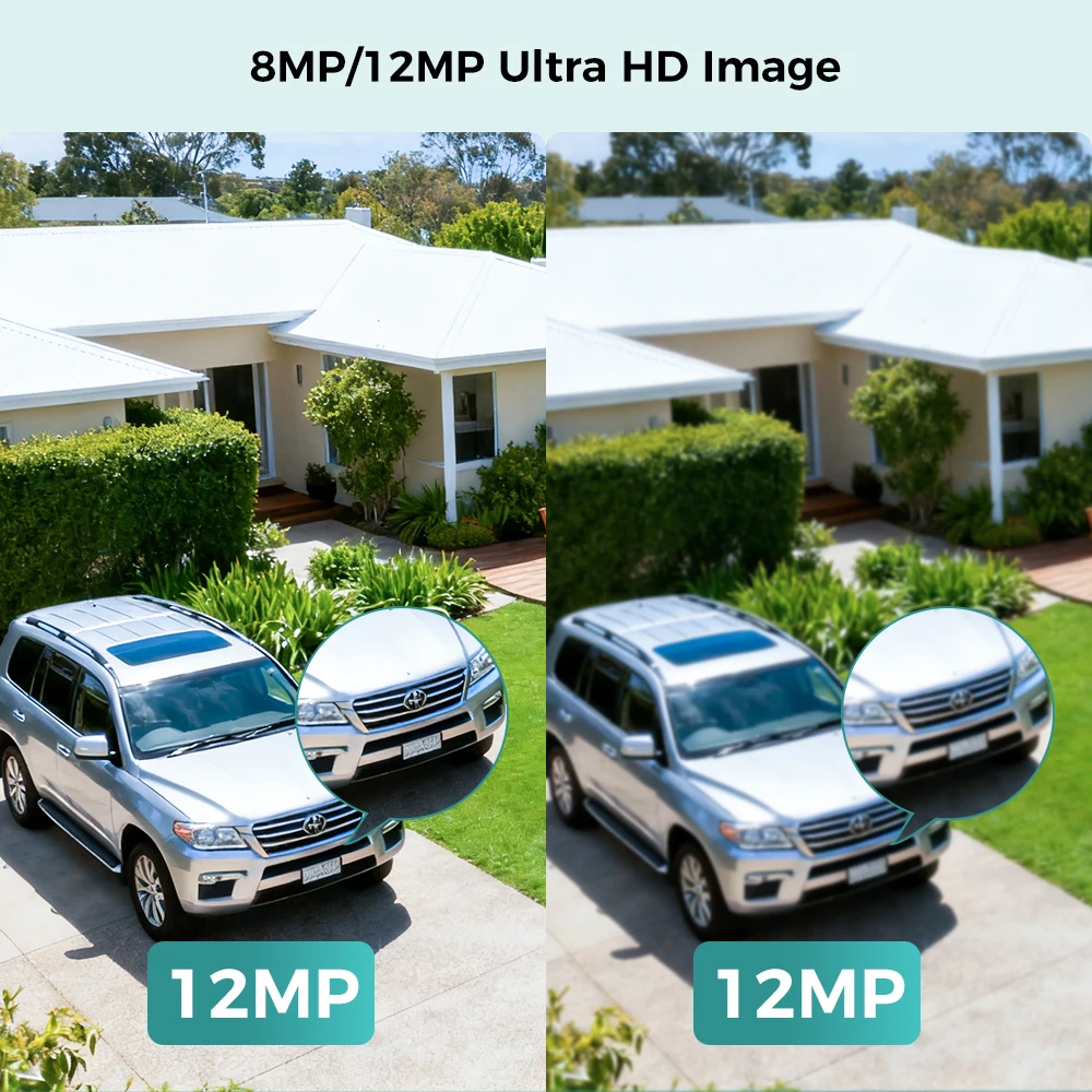 كاميرا Hiseeu 4K 8MP 12MP POE IP صوت خارجي H.265 Onvif زاوية واسعة 2.8 مللي متر رؤية ليلية ملونة مراقبة فيديو منزلية أمن #6