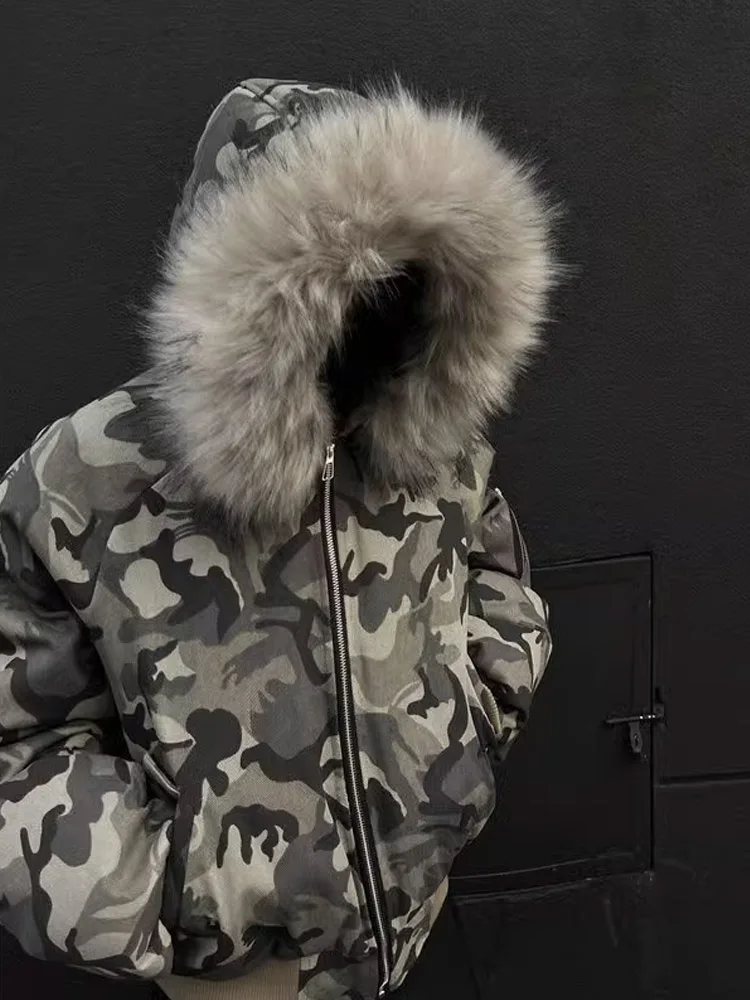 

American Retro Camouflage Bomber Jaet Men's Winter Thiened ort Cotton Coat Pilot Jaet Outerwear Youth Trendy