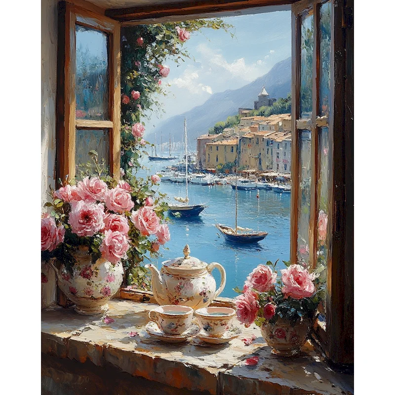 جاتيزتوري 40x50 سنتيمتر حسب عدد الزهور مجموعات رسمت باليد إطار ذاتي الصنع رسم الصورة حسب الرقم للبالغين على قماش ديكور المنزل