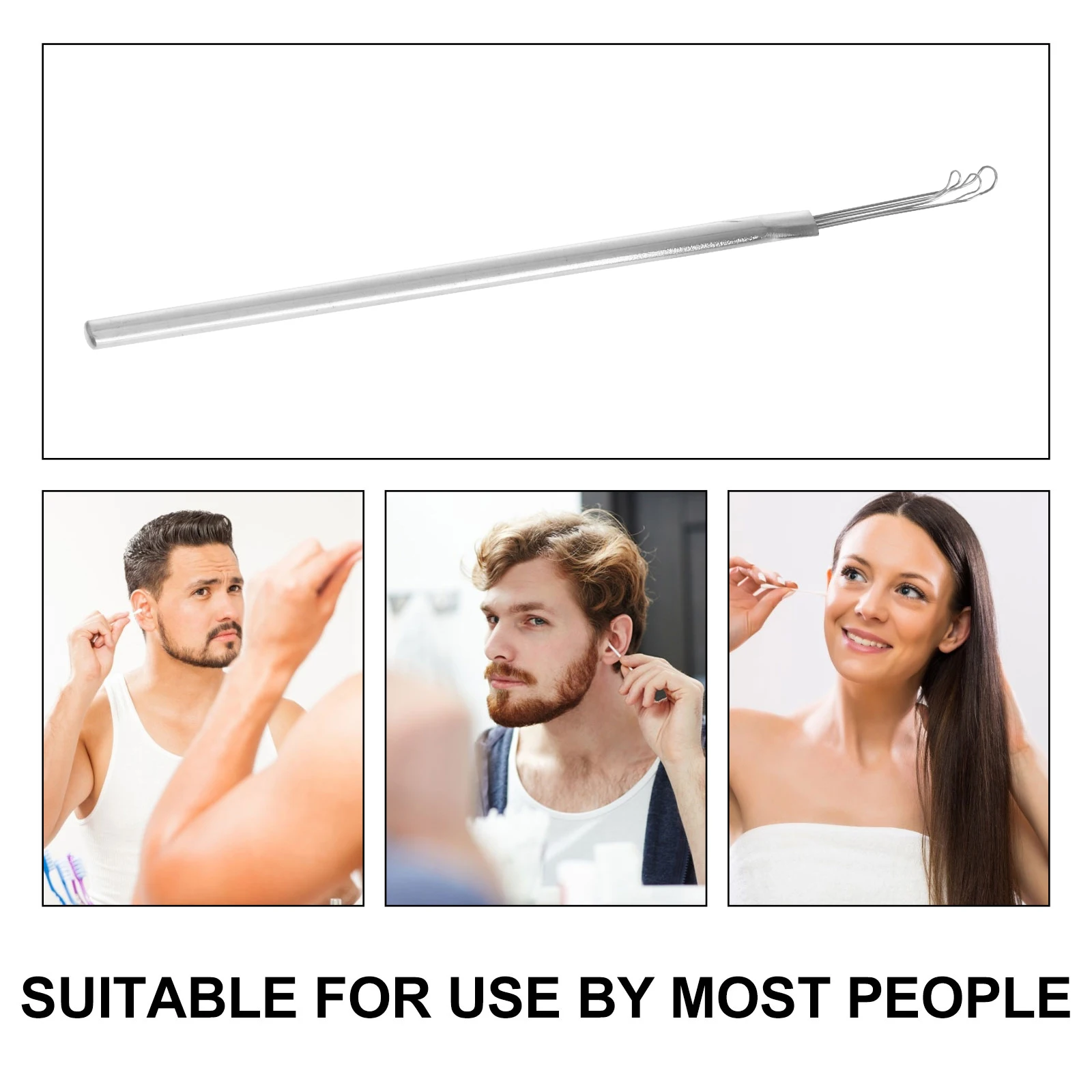 

2pcs Metal Ear Spoon Stainless Steel Earpicks Wax Removal Tools Scoops Portable Durable No Rust Easy Clean Skid