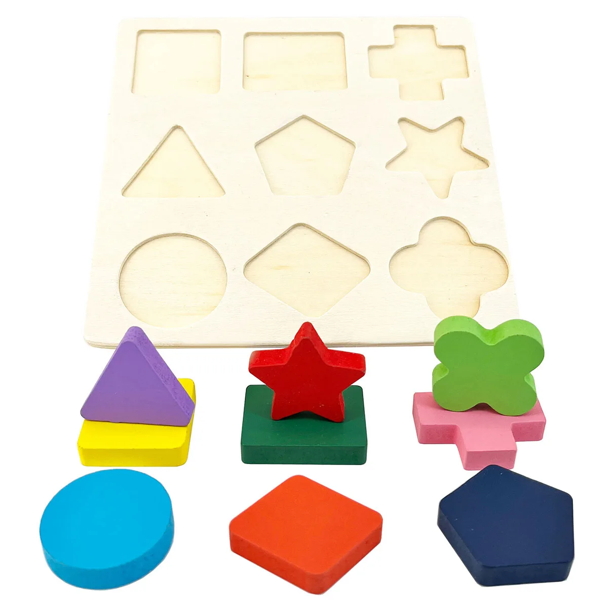 1 pz 14.6 cm/5.75in Puzzle 3D In Legno Puzzle Giochi Montessori Per Bambini Forme Geometriche Colore Apprendimento Giocattoli Educativi per I Bambini