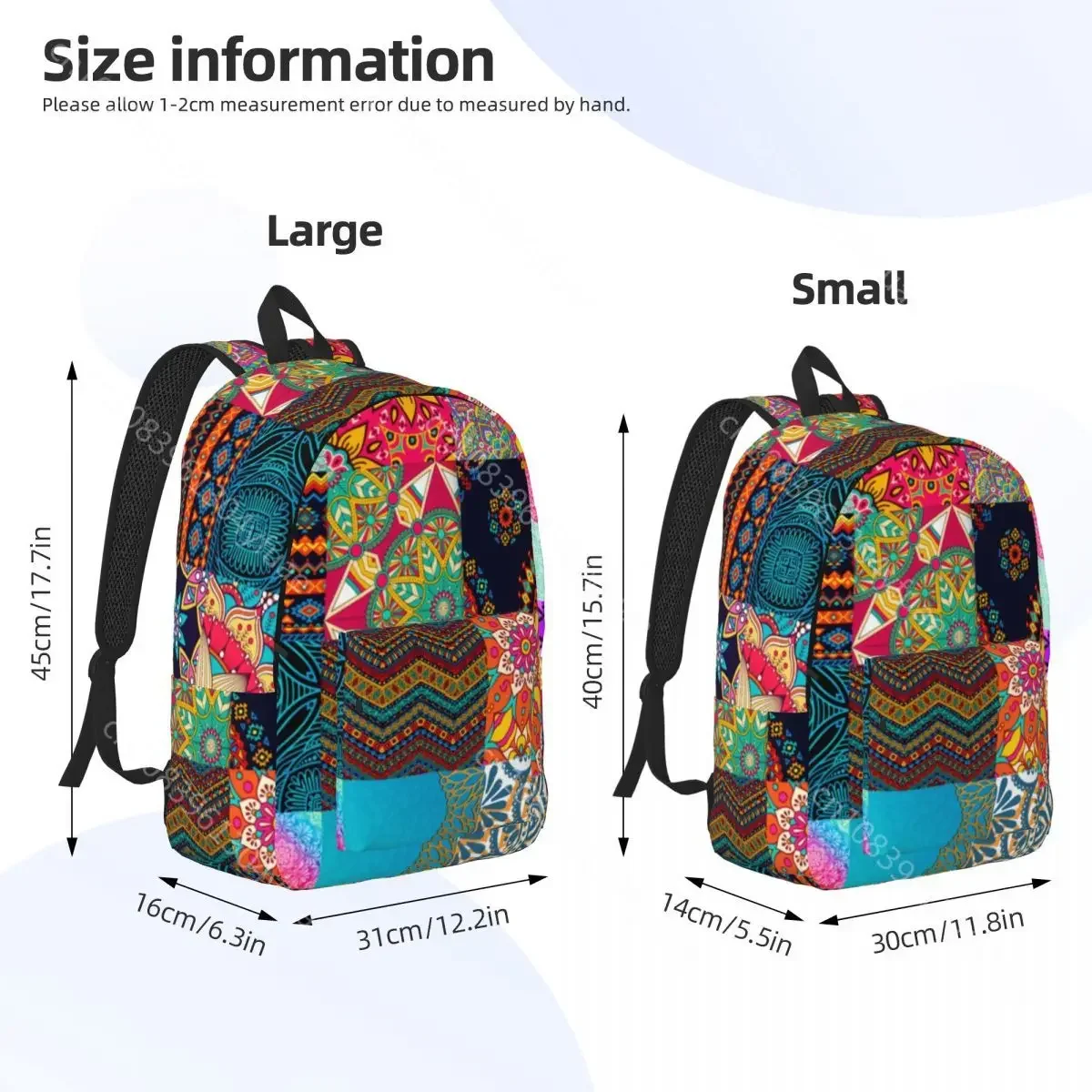 African Print Patchwork Canvas Backpacks Vintage Bohemia Large Style Backpack Back To School Bags