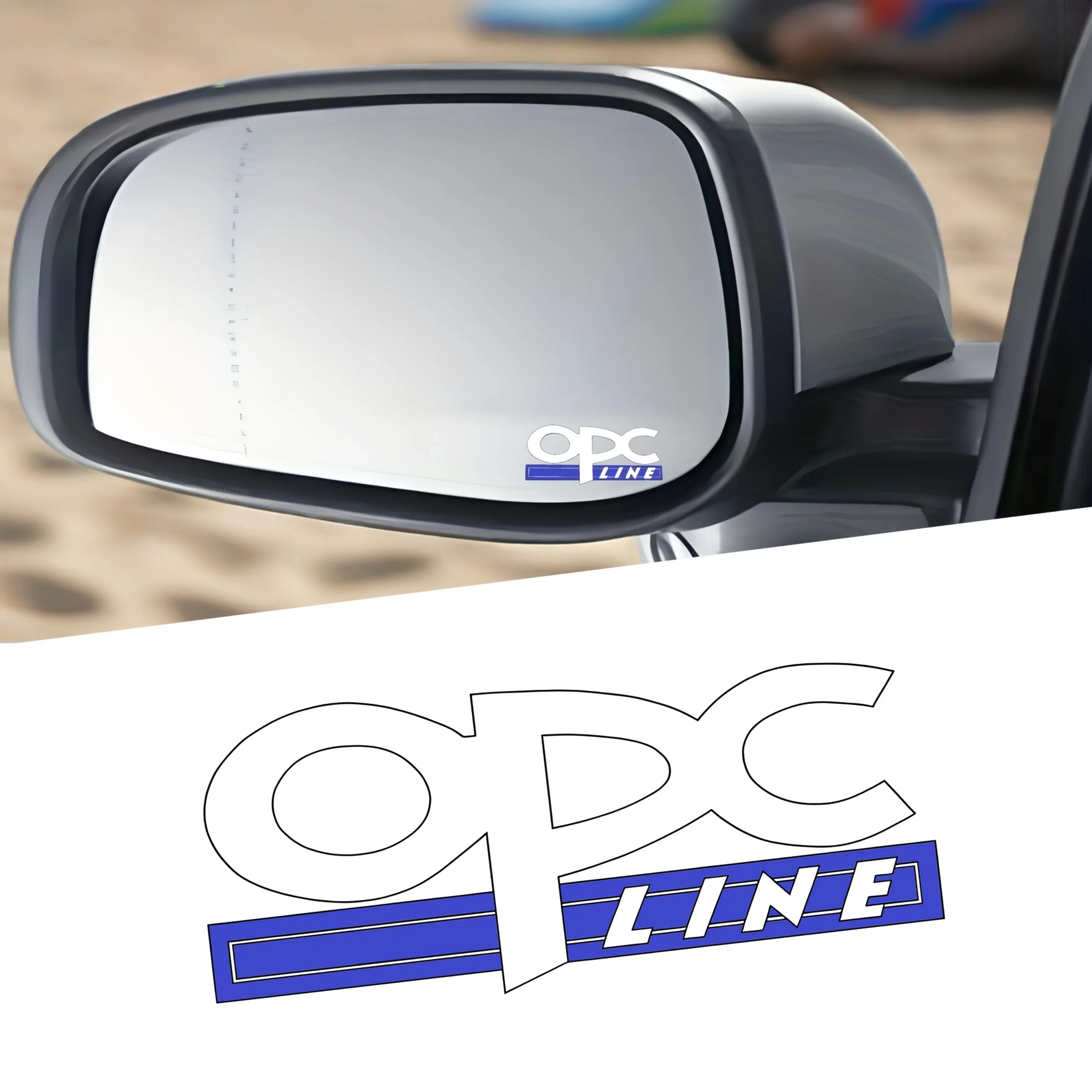 قطعتان من ملصق "OPC Line" لدراجة نارية السيارة، ملصق شعار العلامة التجارية الرياضية، ملحقات التخصيص الخارجية للسيارات #3