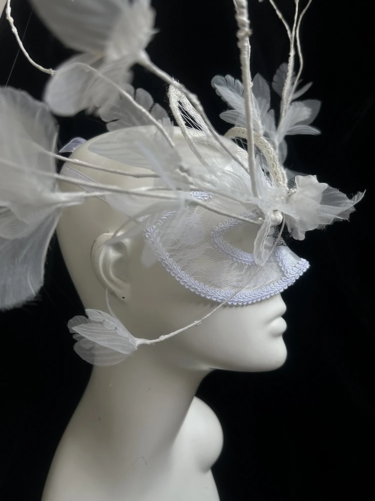  Curvilinear shapes exaggerated runway performance accessories, wigs, gowns flower Mori style beautiful headwear