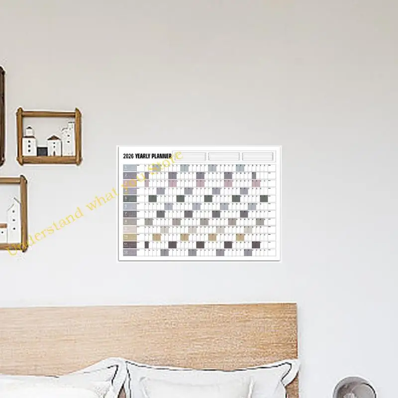 J60A 2026 Lịch tường Kế hoạch hàng năm cả năm để xem Lịch để lập kế hoạch hàng ngày