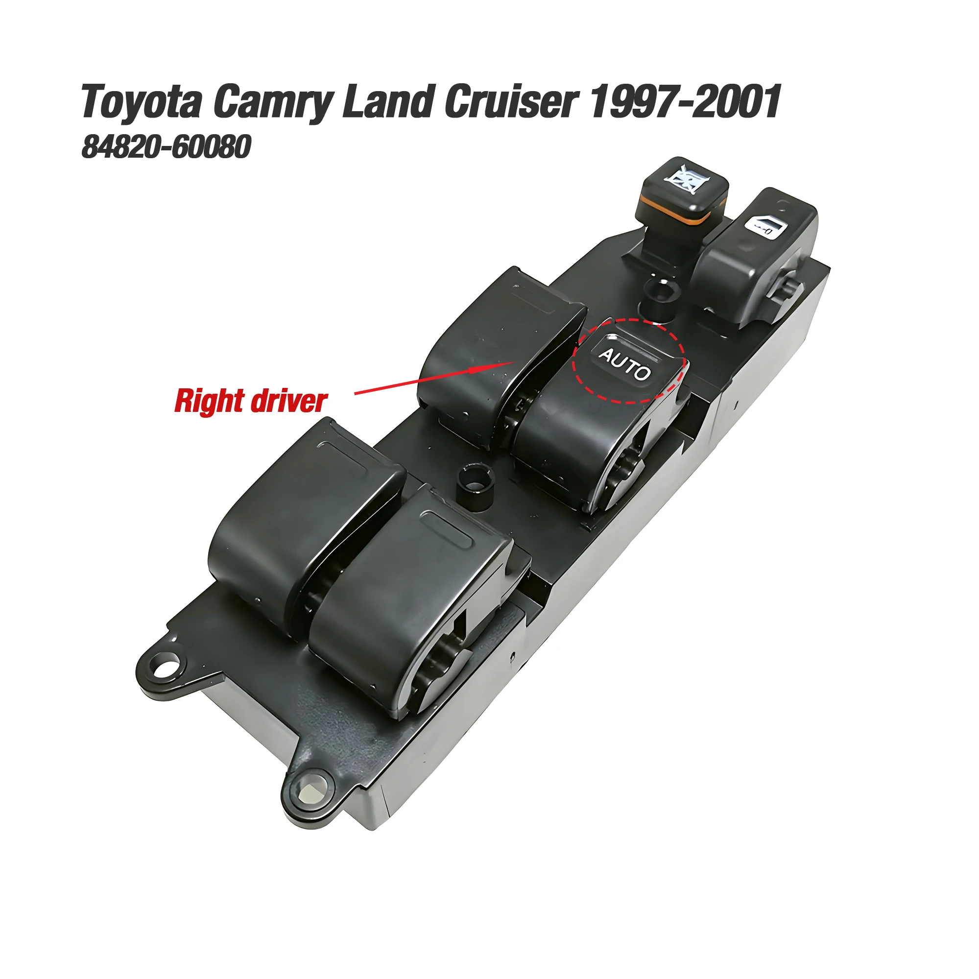 84820-60080 8482060080 لتويوتا هايلكس كامري صدى لاند كروزر برادو 1997-2001 ، الجانب الأيمن مفتاح التحكم الرئيسي في نافذة الطاقة
