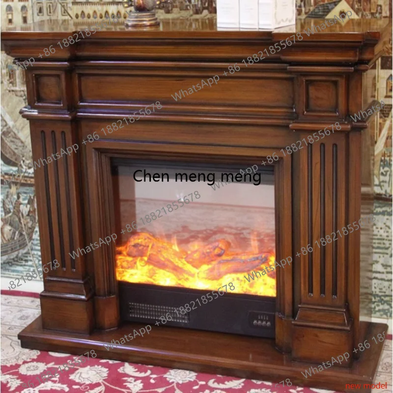 N138Decorative Living Room Cabinet Simulation Fire Heater European Electronic Fireplace merican Solid Wood Furniture rmoire