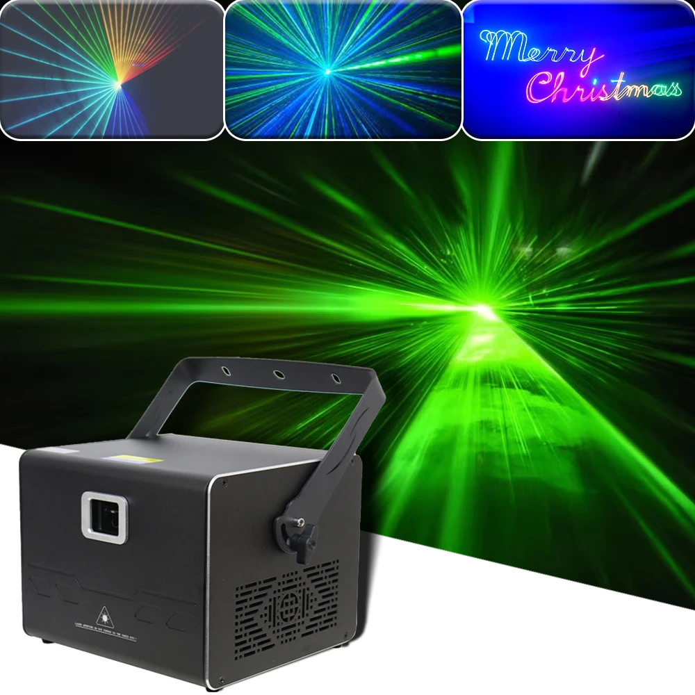 

YUER Full Color 30Kpps 3D 10W Animation Laser Lights Projector RGB Dynamic Effects Projector DJ Disco Concert Show Music Party