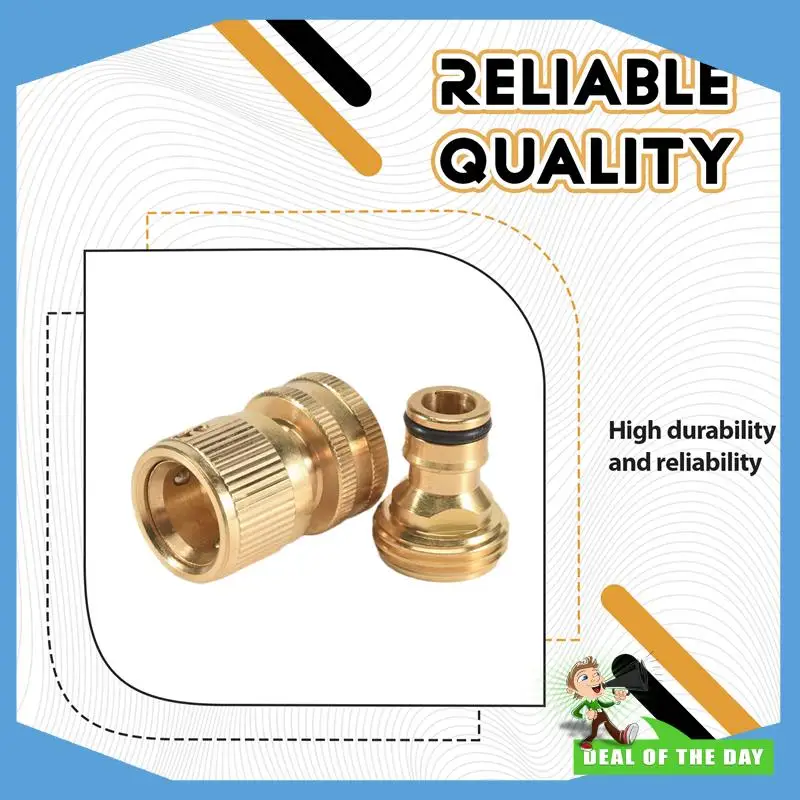 24-Hour Delivery Garden Hose Quick Connector Solid Brass,3/4 Inch GHT Thread Fitting No-Leak Water Hose Female And Male Adapter