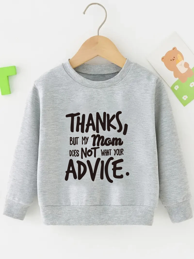 Fashionable boys Girls' Sweatshirt with Round Neckline Creative Letter Graphics  Parties spring Fall New Fit Leisure sports