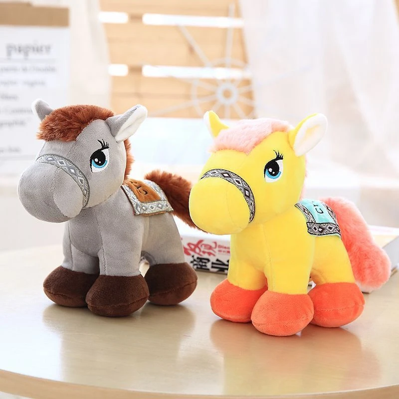 20 センチメートルカラフルなポニーぬいぐるみかわいい漫画短足ポニースロー枕人形子供の誕生日やクリスマスギフト