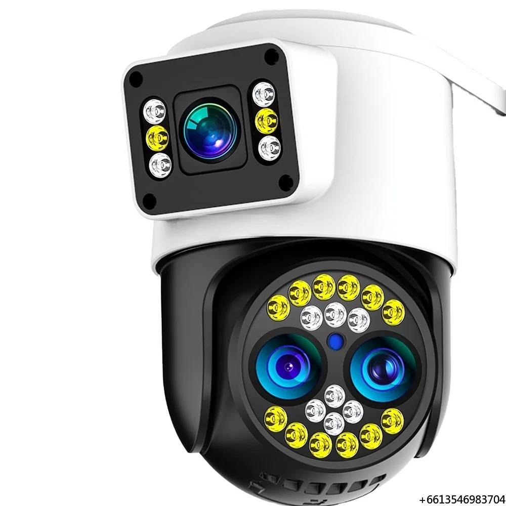 8MP 10X Zoom WiFi Security Camera Outdoor 3 Lens 2 Screen Two-Way Audio,Motion Detection Wireless Security IP Camera