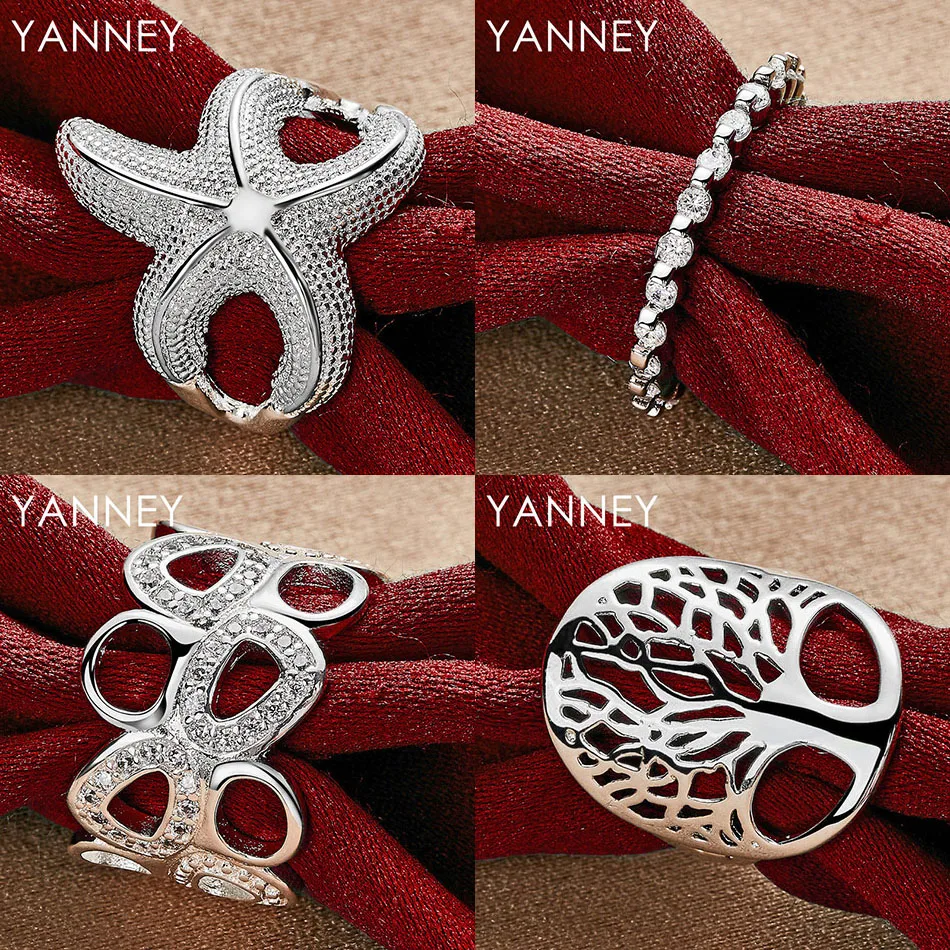 

Charm 925 sterling silver 7/8/9/10 exquisite tree starfish ring women's accessories gift wedding engagement