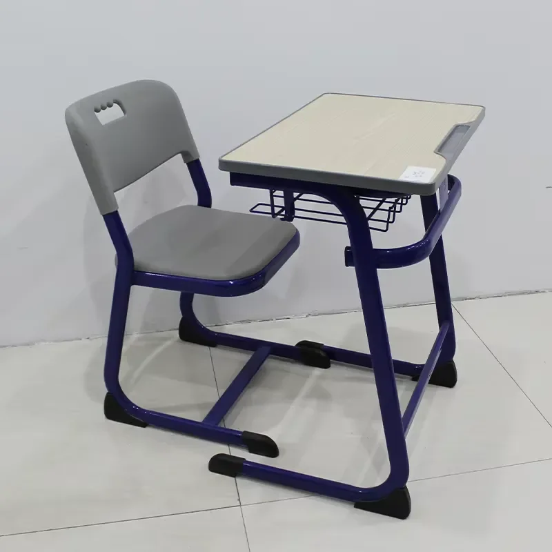 Modern Wooden Student Desk with Bench Adjustable Comfortable School Furniture for Classroom Home Study Space Saving Design