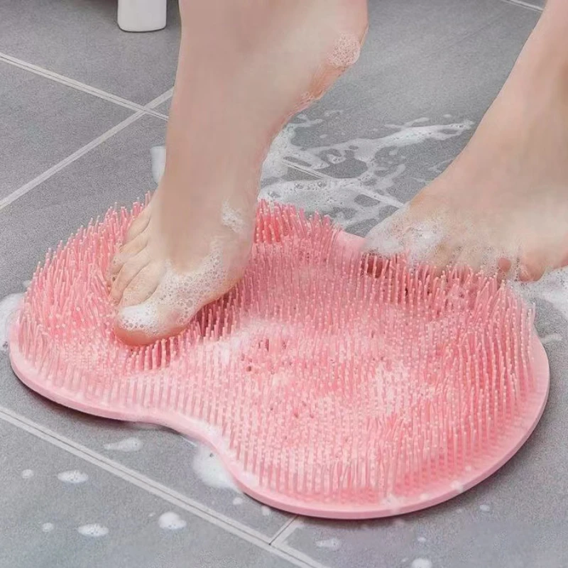 Massage Brush Silicone Foot Exfoliating Shower Massage Scraper Bathroom Non-slip Bath Mat Back Wash Body Cleaning Bathing Tool