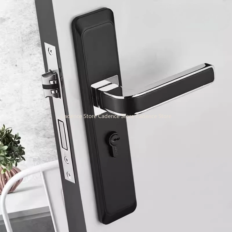 Zinc Alloy Door Handles Pair Lock Thickened Panel Handle Door Hardware Living Room Door Locker Household Hardware Bedroom Pulls