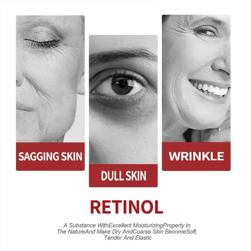 Retinol krim penghilang keriput Anti Penuaan, kosmetik perawatan kulit pelembap pemutih pencerah garis halus pudar pengangkat Pengencang Kulit