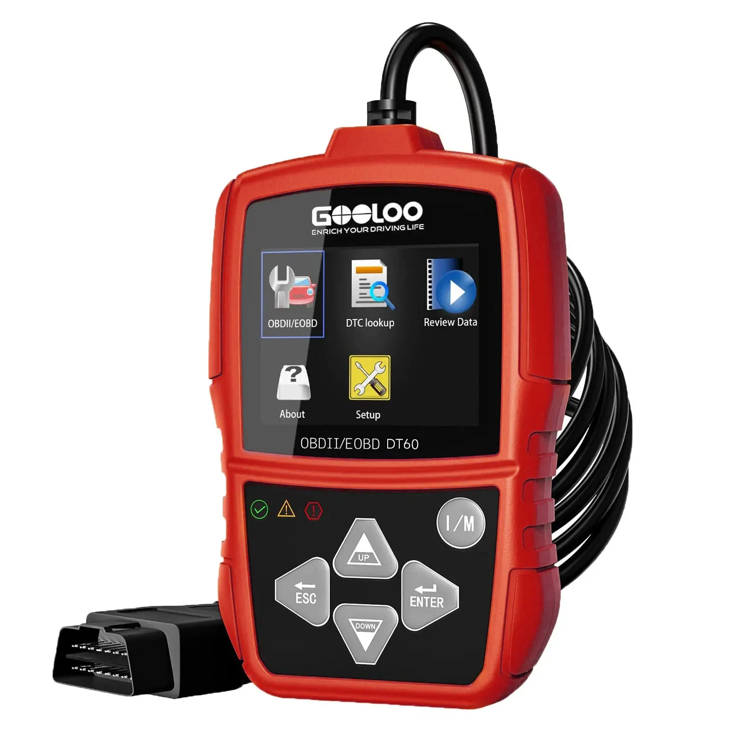 

GOOLOO DT60 Автомобильный диагностический инструмент OBD2 Сканер ENGINE Система считывания кодов Автомобильный OBD-считыватель кодов Инструмент для диагностики неисправностей двигателя