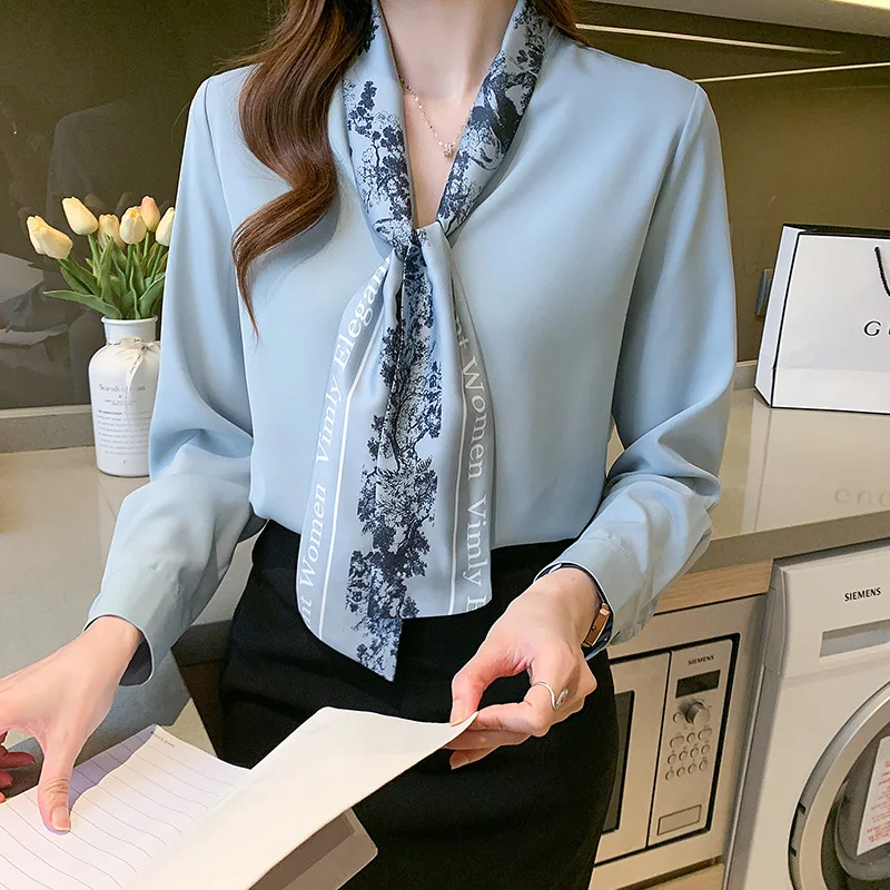 

2024 весна и осень, новая модная рубашка с длинным рукавом и бантом, женский дизайн, женский модный топ, модный