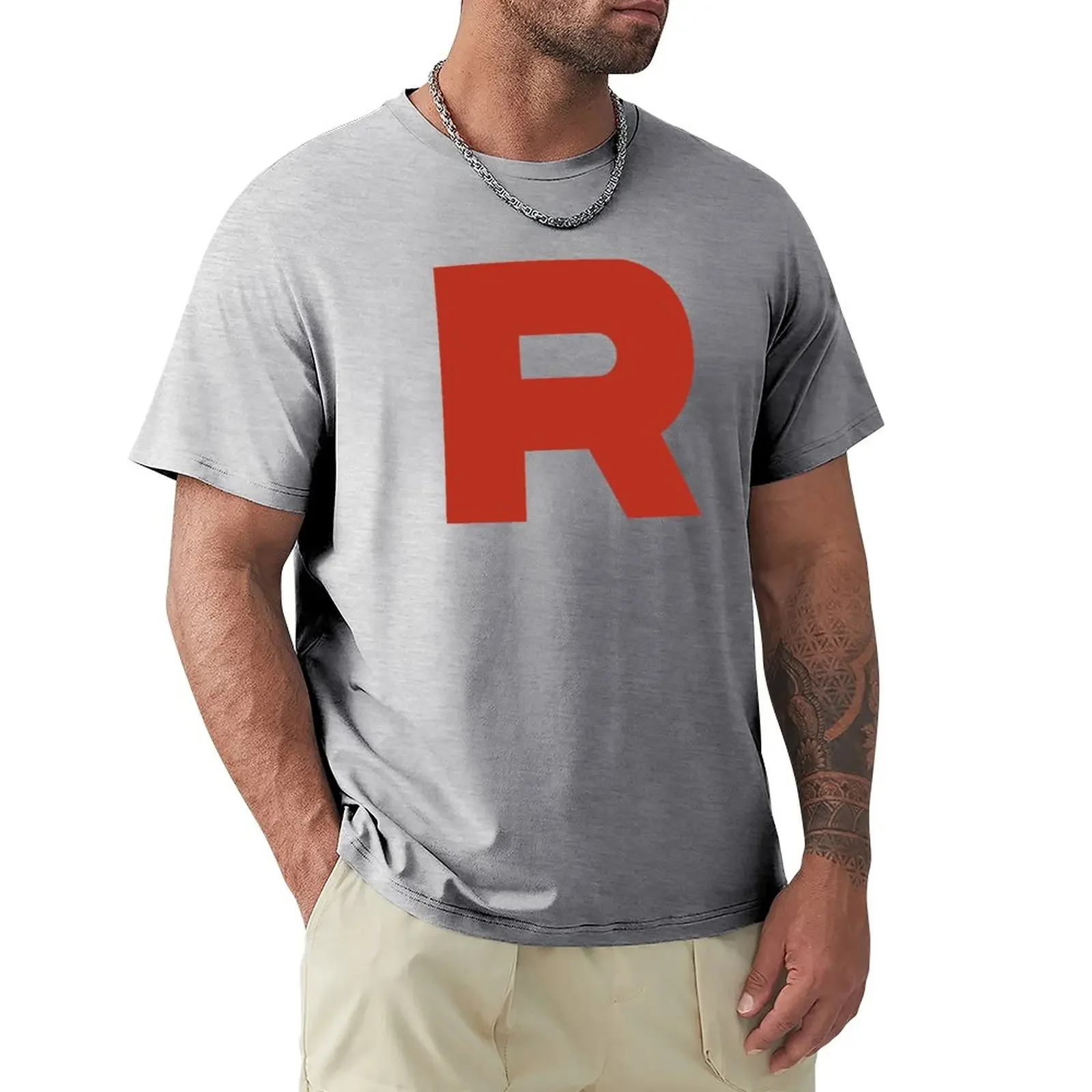 heavyweight Informal New Arrival vintage funny anime Hot Sale Team clothes Summer harajuku Rocket summer tops o-neck Men's