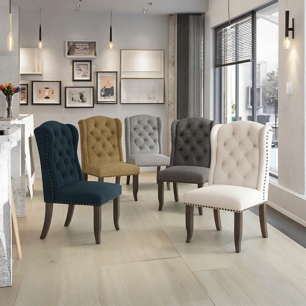 

@#European Contemporary Minimal Style Dining Room Chair Set Customizable Modern Fabric Restaurant and Hotel Chairs