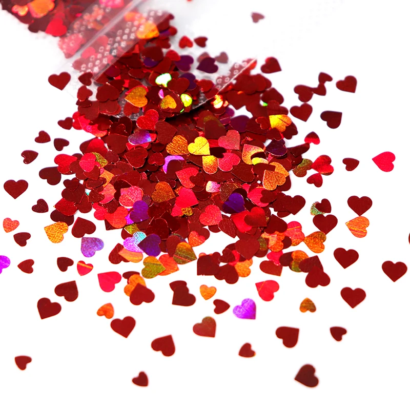 Holographic Glitter Heart Shape Resin Sequins Epoxy Resin Mold Filler Love Hearts Resin Filling Materials Valentines Decoration