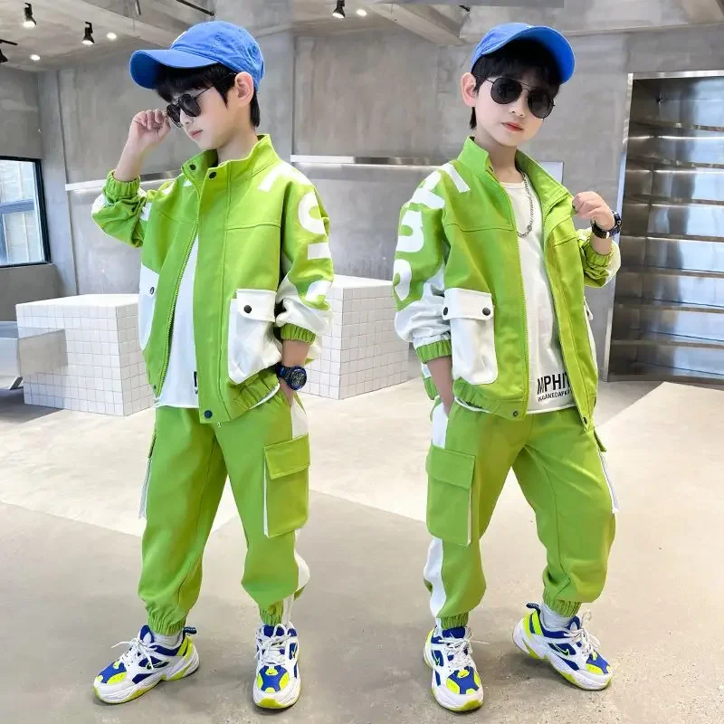 Tracksuits Clothing Autumn Spring Sports Outfits 2023 New Korean Boy's Girl's Set 2-Pieces Clothes 5 6 8 10 12 14 Years Children