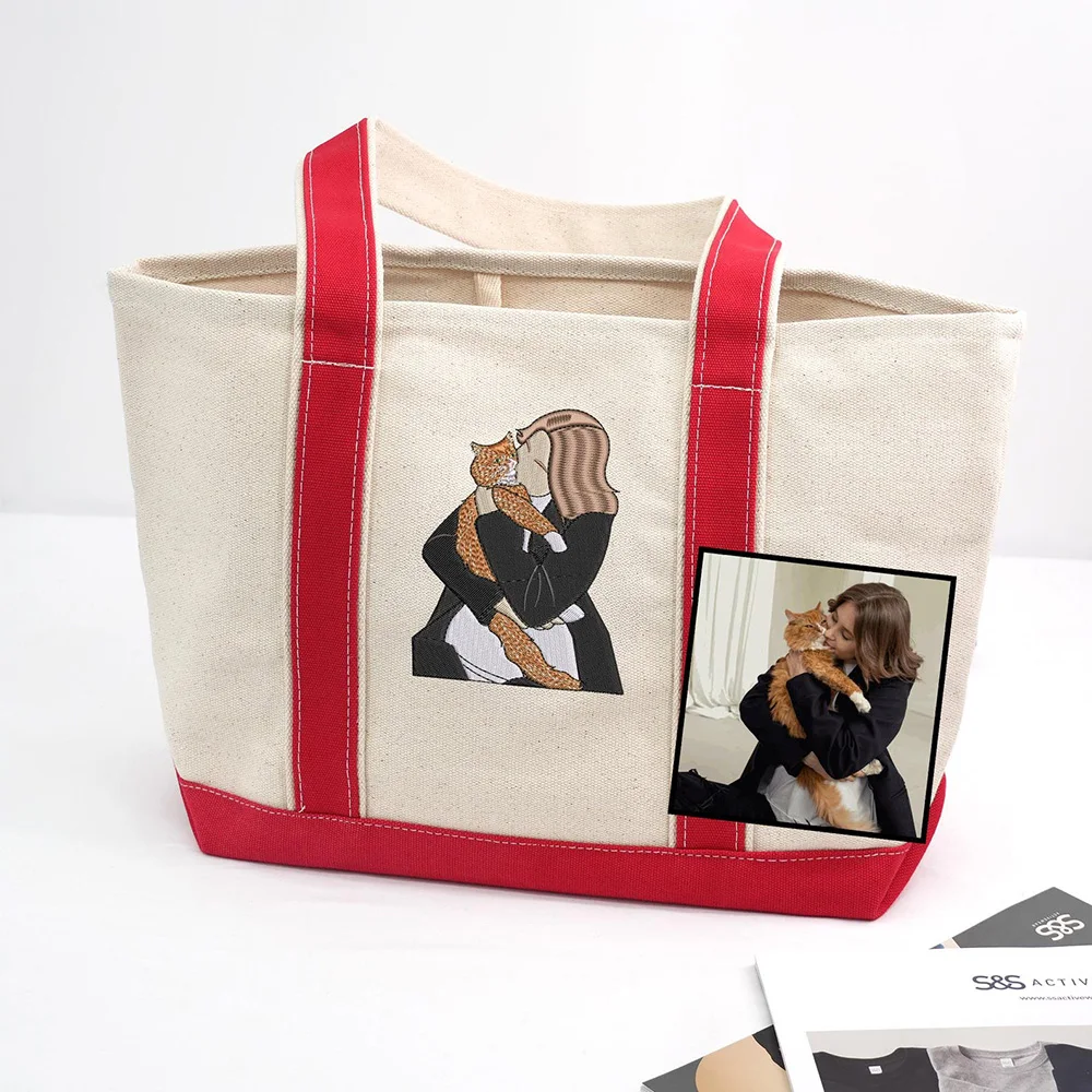 eco-friendly-canvas-tote-bag-custom-kids-drawing-heat-print -portable-handbag-for-mommy-daily-grocery-shopping-home-storage