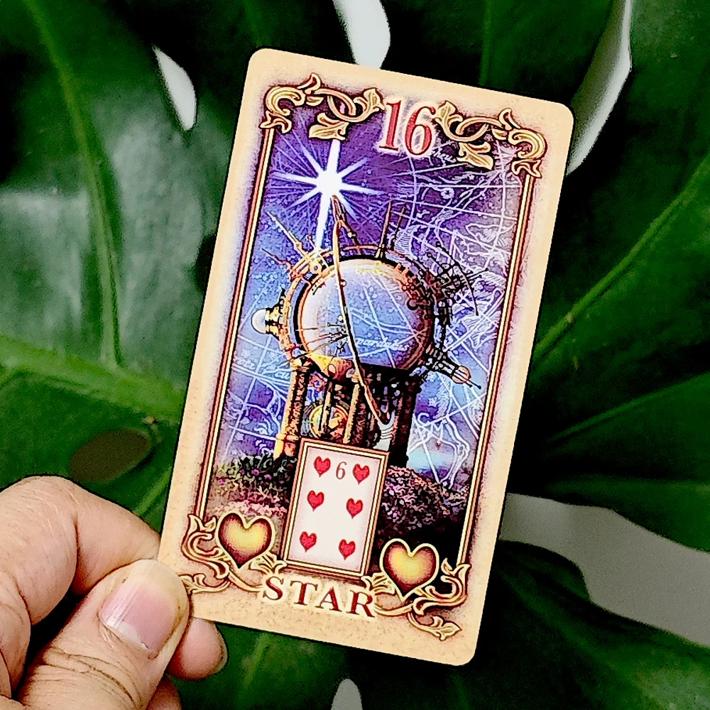 Glänzendes Lenormand-Deck, platziert mit exquisiter Farbe und Details, 10,3 x 6 cm, 47 Stück Lenormand-Karten
