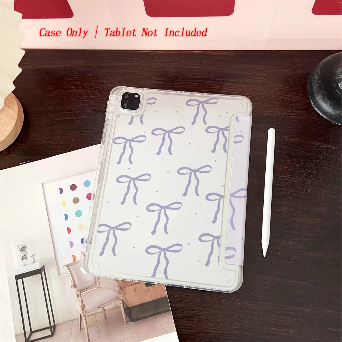 

8 Fresh Style Printed iPad Case, 360° Rotating Stand & Pen Slot,Book Style, Auto Sleep/Wake, Compatible with Various Apple iPads