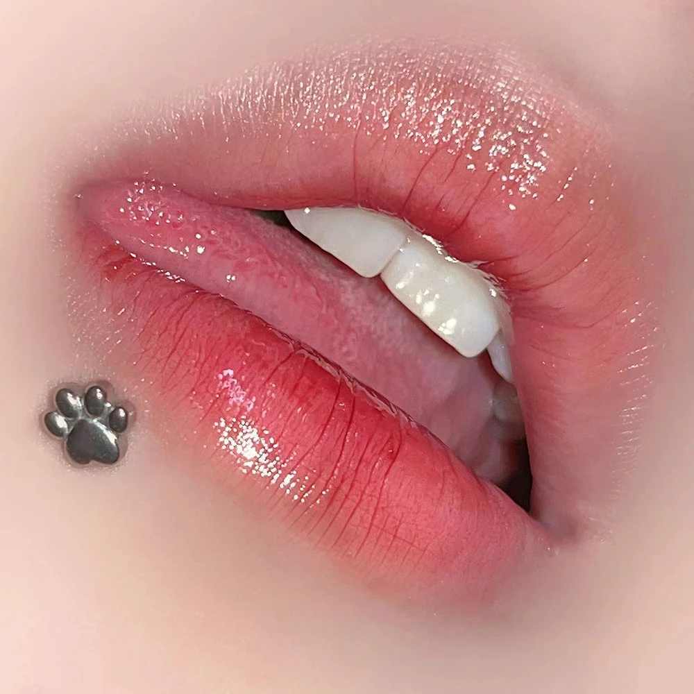 1 قطعة الفولاذ المقاوم للصدأ الدب باو الشفاه مسمار الحلو لطيف بسيط Labret ثقب فضي اللون الغضروف Ins موضة مجوهرات للجسم هدايا