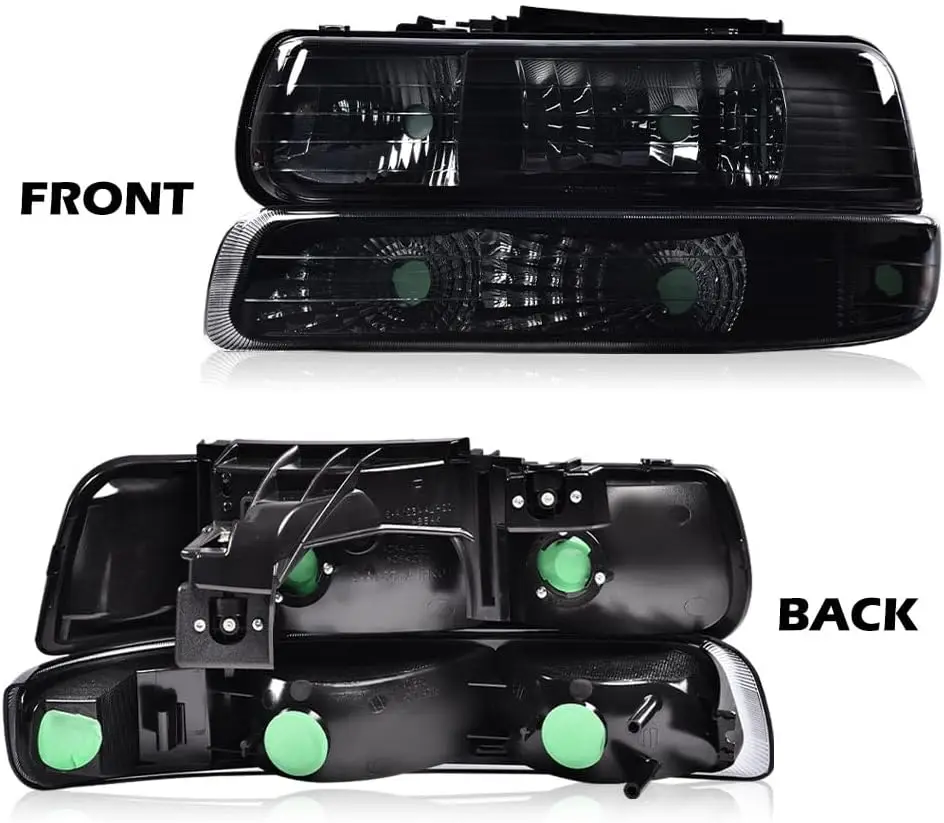 مجموعة المصابيح الأمامية المتوافقة مع تشيفي سيلفرادو 1500 2500 & HD 3500 1999-2002/Fit Chevy Suburban 1500 2500 Tahoe 2000-2006 B