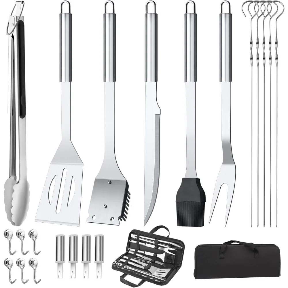 

Набор из 22 предметов для гриля для барбекю, набор инструментов для гриля для барбекю на открытом воздухе с крючками и сумкой для переноски, инструменты для барбекю, набор аксессуаров для гриля для Ca