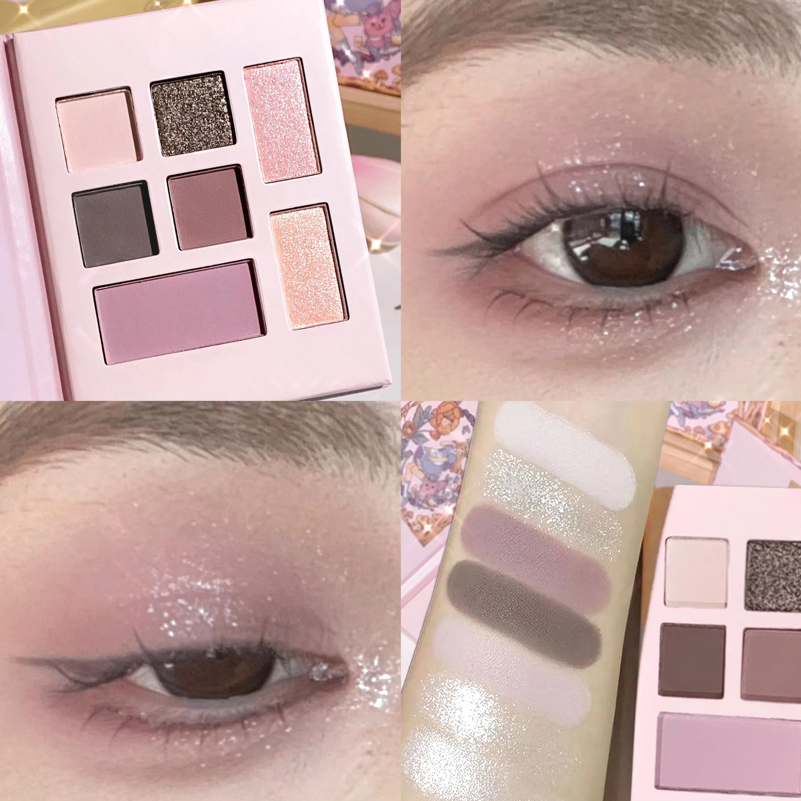 لوحة ظلال العيون من سلسلة الأسمنت الرمادي ، لون متباين ، مكياج سموكي ، جليدي أرضي ، 7-14 لونًا