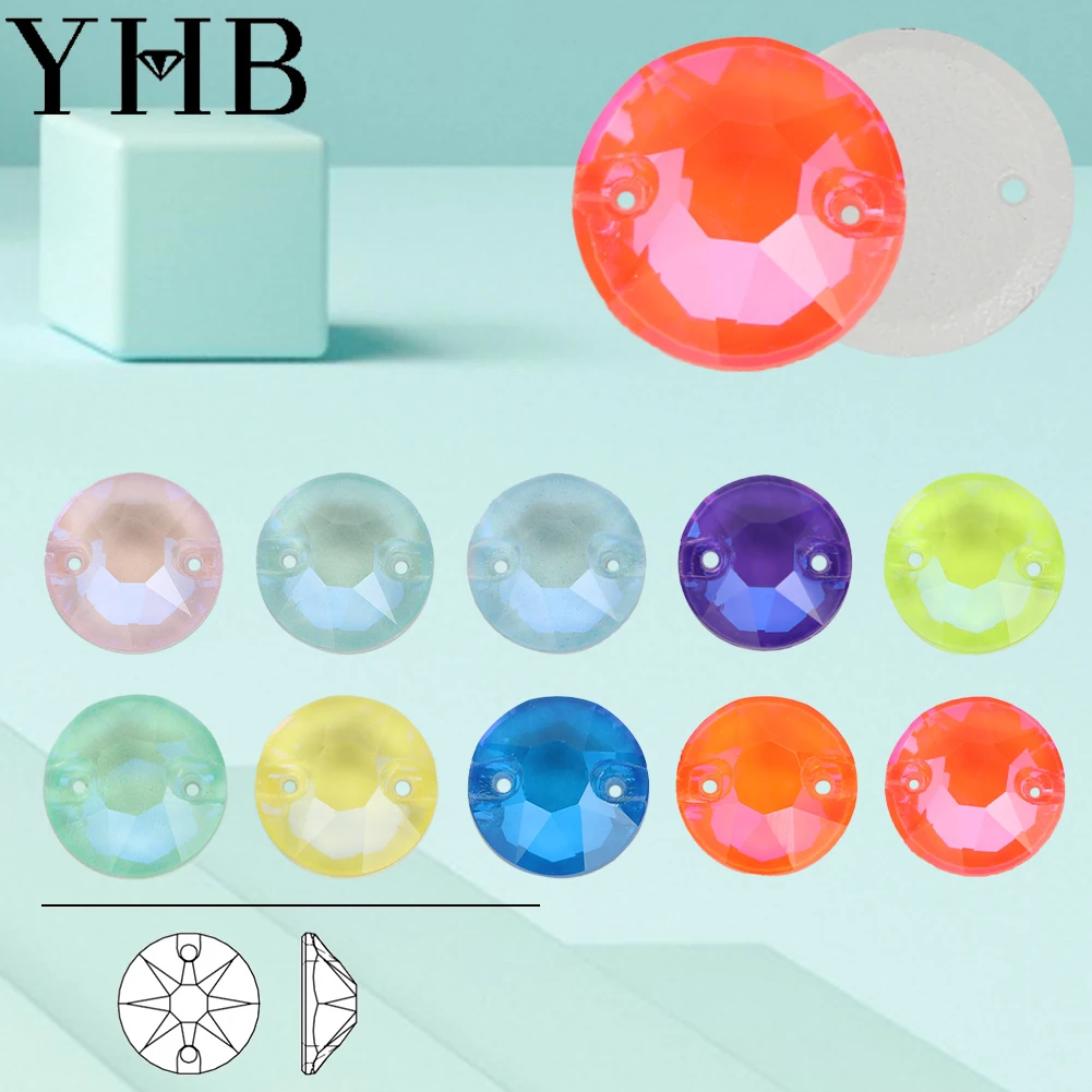 YHB-Mocha EN XIRIUS Piedras de coser de cristal plano Costura plana en diamantes de imitación para prendas de vestir y bolsos, calidad superior