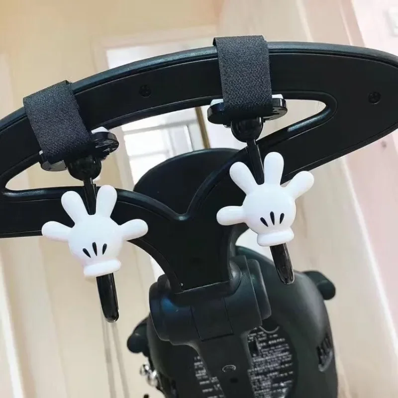 ديزني ميكي ماوس هوك الدراجة عربة طفل تخزين الكرتون قفازات عربة المنظم أنيمي حفاضات حقيبة شماعات لطيف السفر عربة السنانير #2