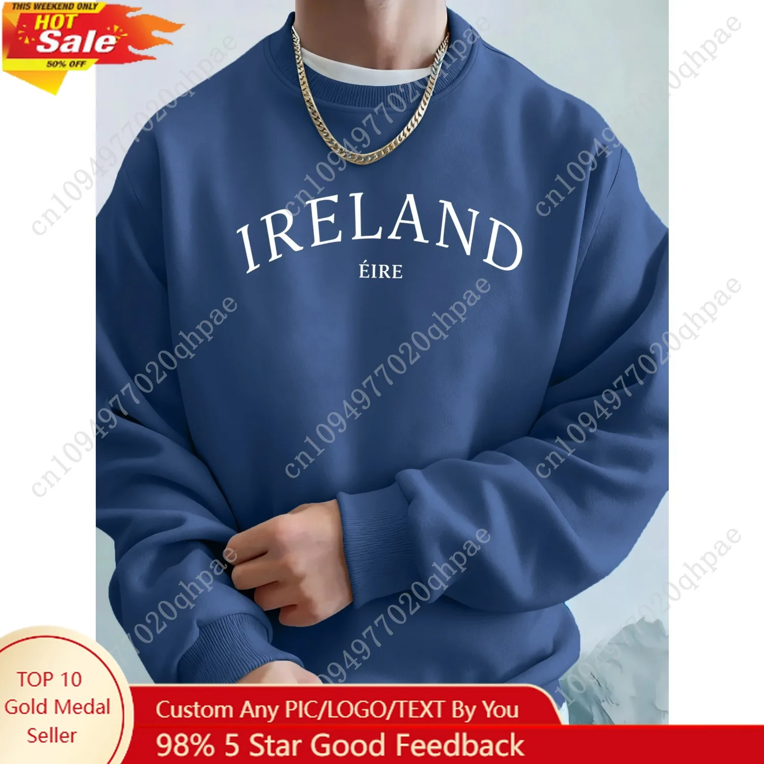 

Ireland Eire Letter Creative Print Men Autumn Hoodie Casual Soft Sweatshirts Fashion Street Clothes Long Sleeved Warm Pullovers