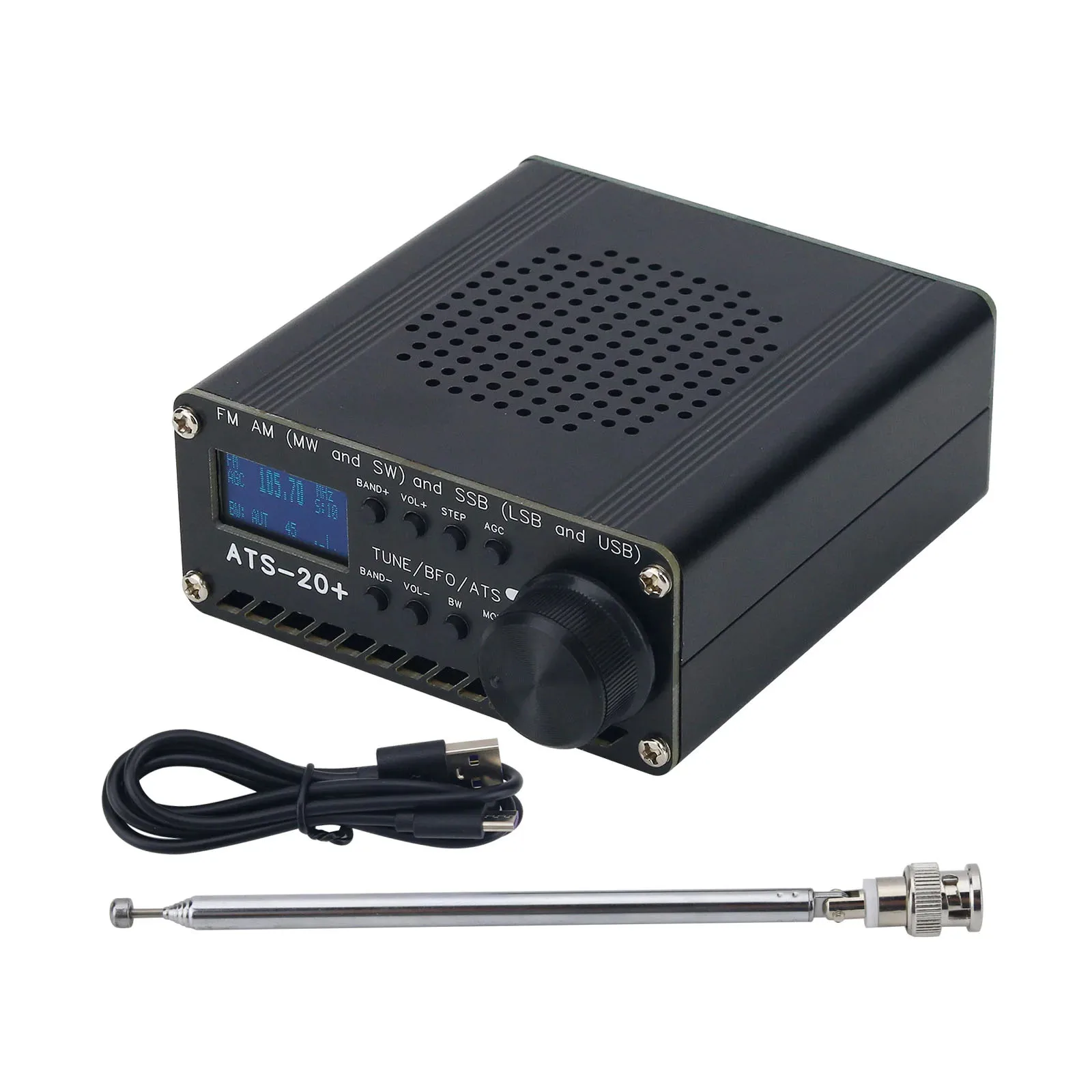 Hamgeek ats 20 plus ATS20 V2 SI4732 rádio přijímač DSP SDR přijímač FM AM (MW a SW) a SSB (LSB a USB)