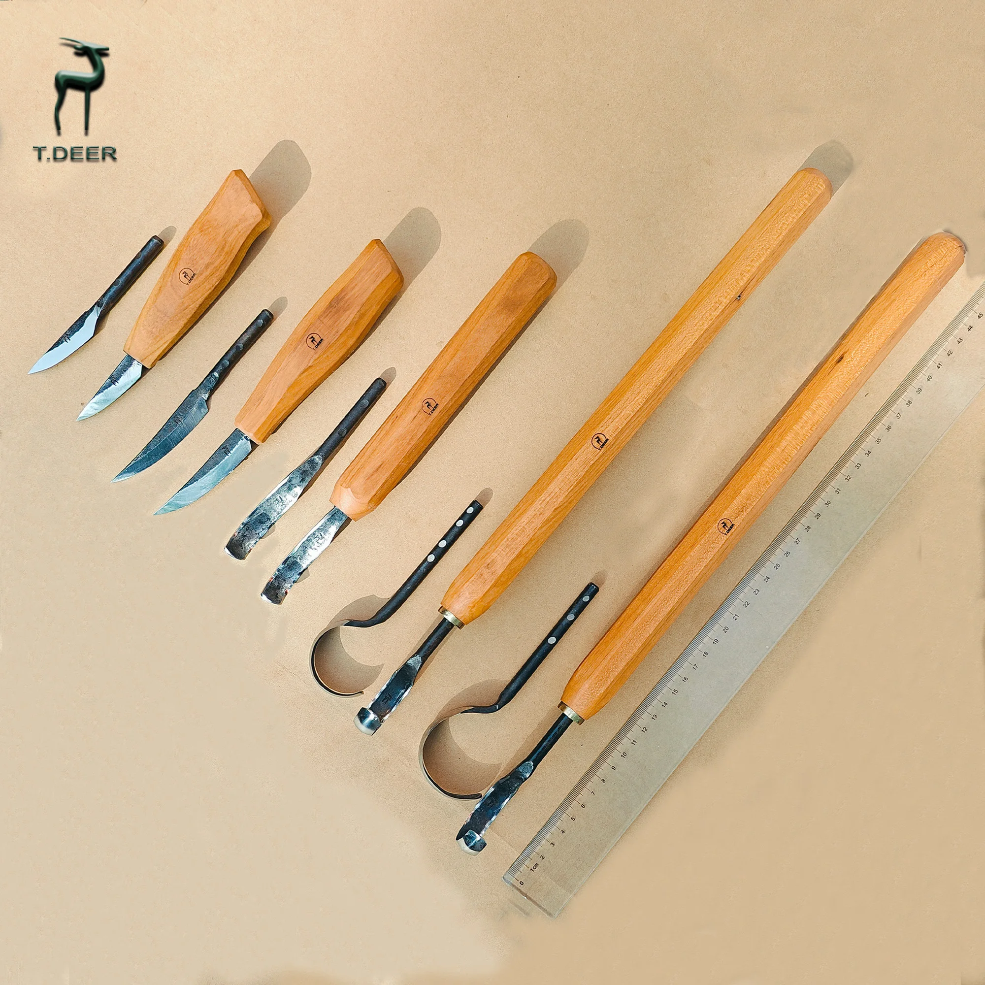 T.DEER Deer Woodworking Carving Knife, Shaping Knife TD-DN3, Forged Carving Knife Blank Bar Stock for DIY Craft Making