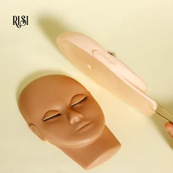 Free RISI Ultrathin Silicone Flat Model Practice Lash Extension Mannequin Head Layered Eye For Eyelash Extension